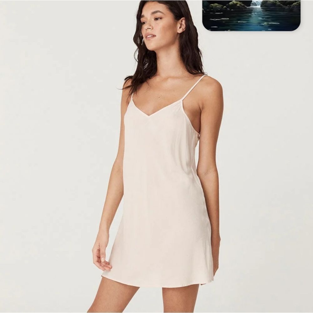 SPELL Mini Slip Cream Dress XxL
